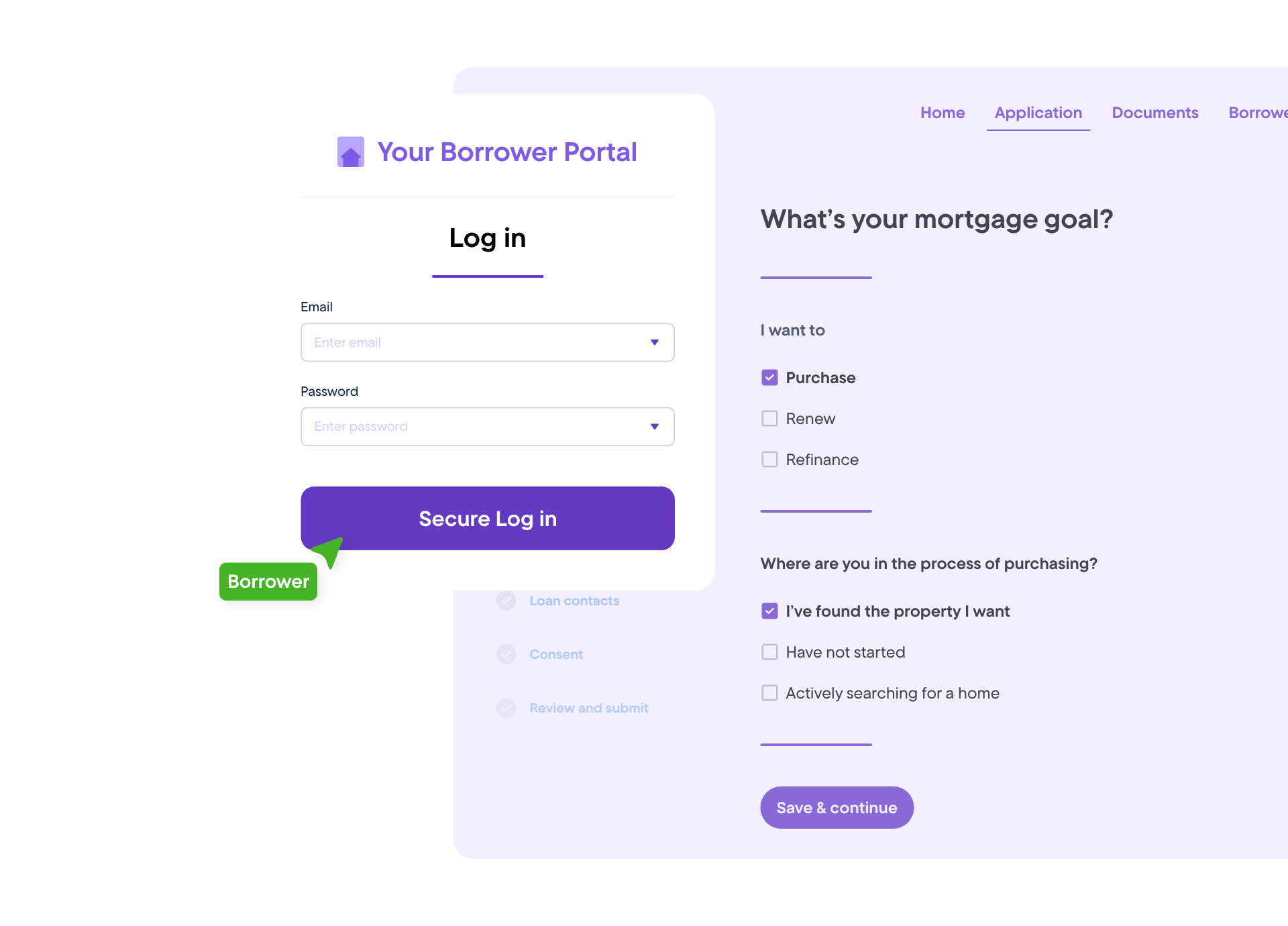 A secure borrower account with two-factor authentication and encrypted document uploads
