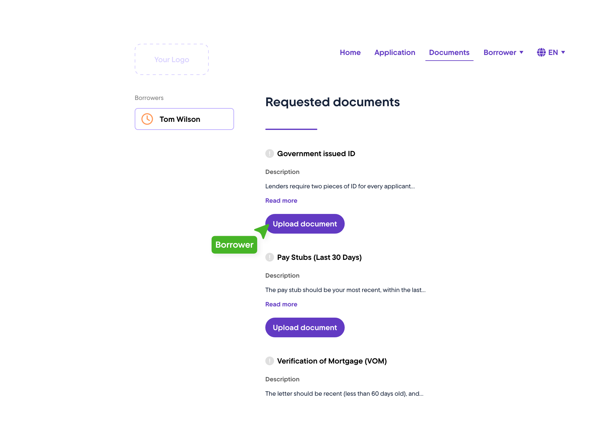 Jupiter automatically requesting the documents a loan file needs, based on its details
